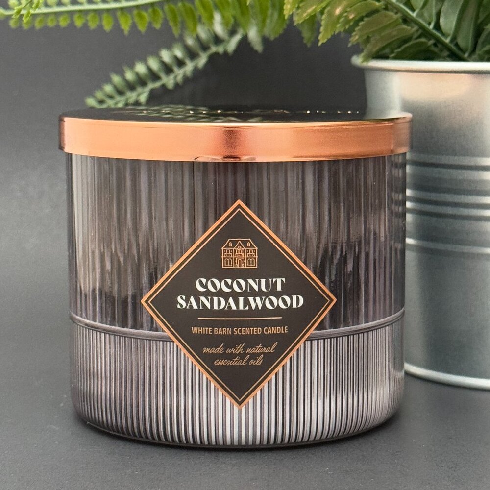 BBW Coconut Sandalwood White Barn Bath & Body Works 3 Wick Candle